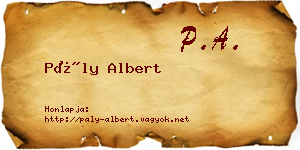 Pály Albert névjegykártya