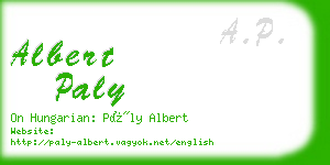 albert paly business card